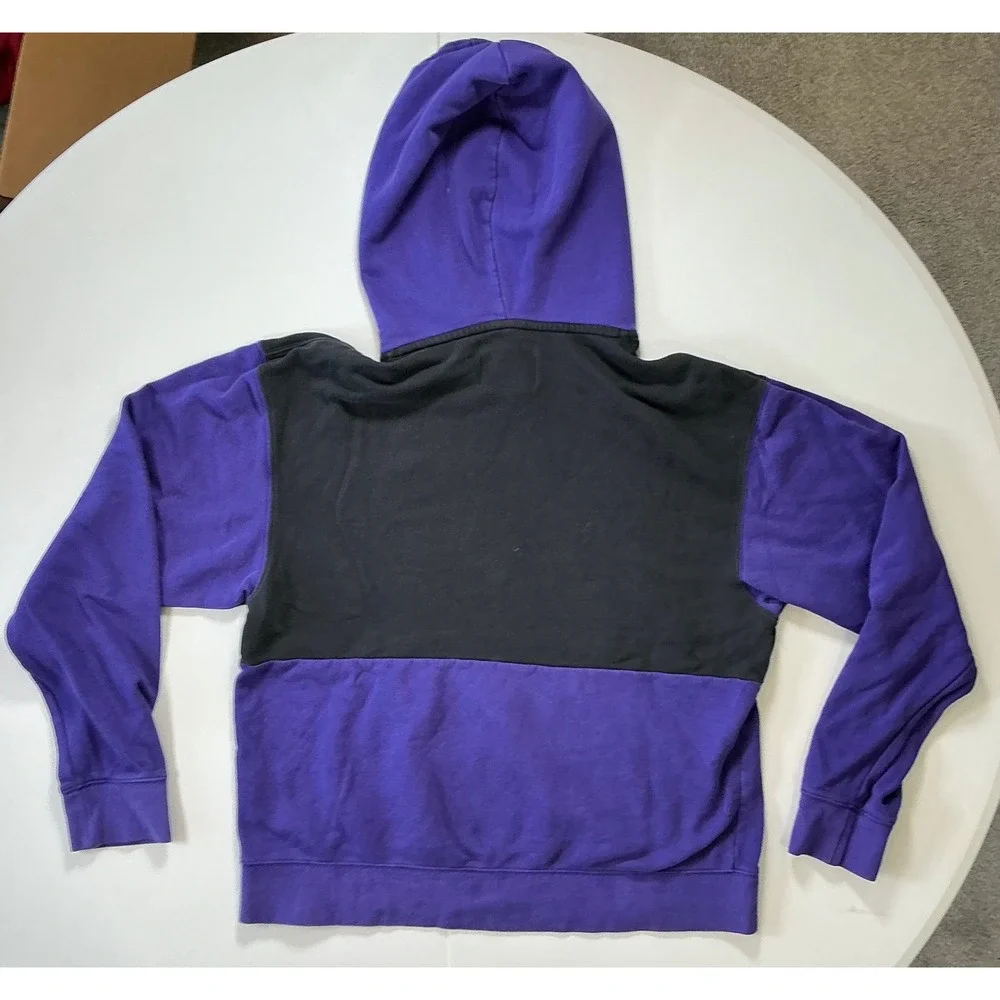 Jordan Air Hoodie Purple Black Color Block Jumpman Sweatshirt Sporty Mens M
